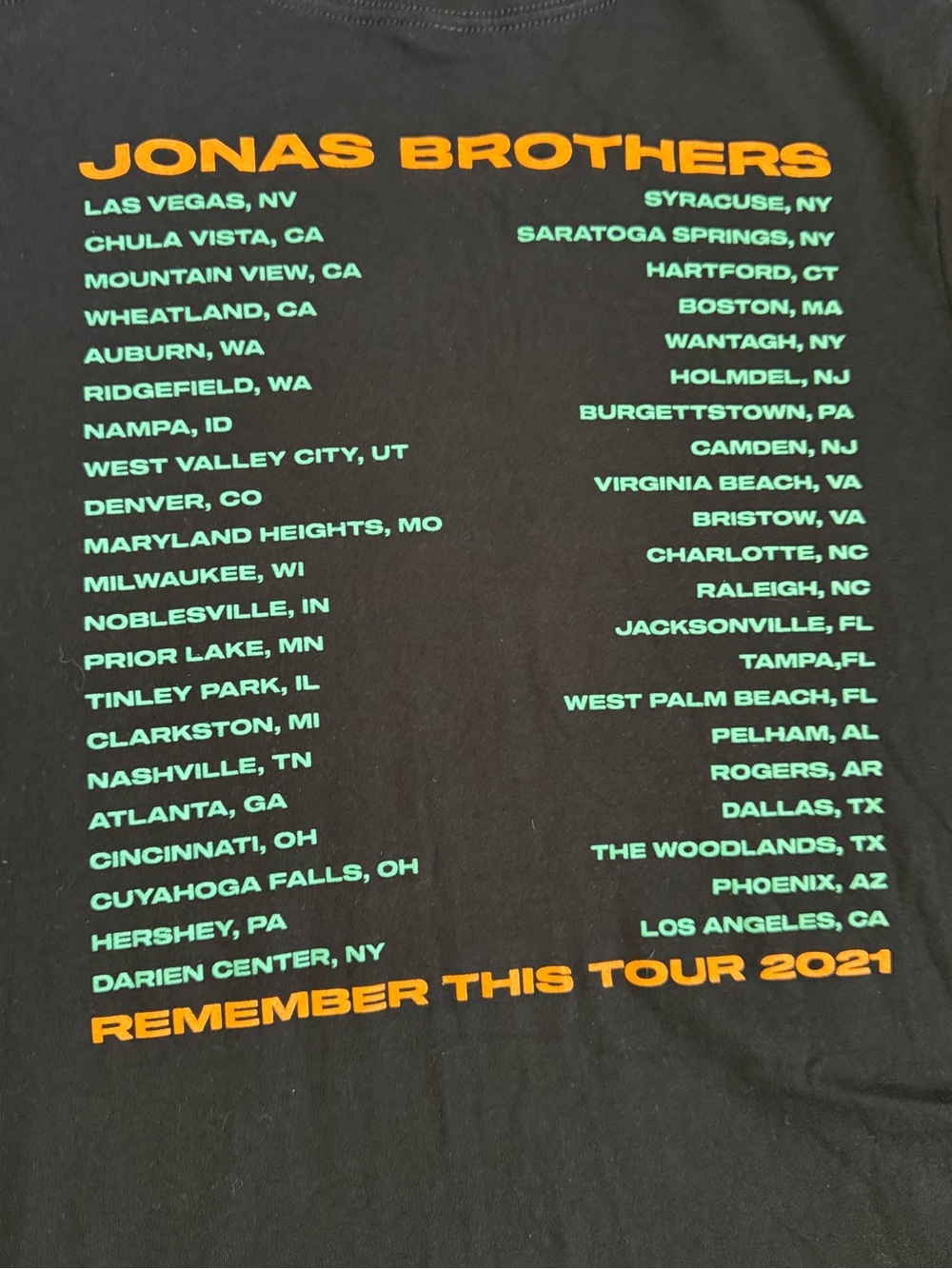 Jonas Brothers concert t-shirt from their "Remember This" Tour 2021 - Picture 6 of 7